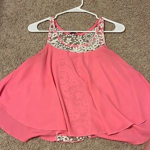 Pink floral tank top